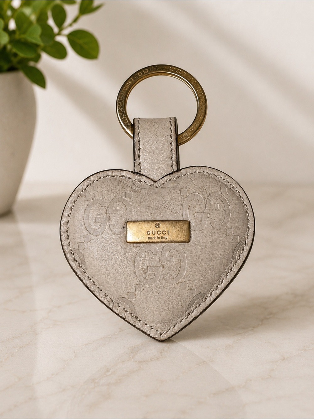Gucci Guccissima Heart Keychain